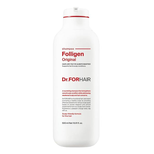 Dr.FORHAIR Folligen Shampoo | Korean Hair Care | Clarifying, Anti Dandruff, Scalp | For Hair Thickening & Fuller Looking, 16.91 fl oz