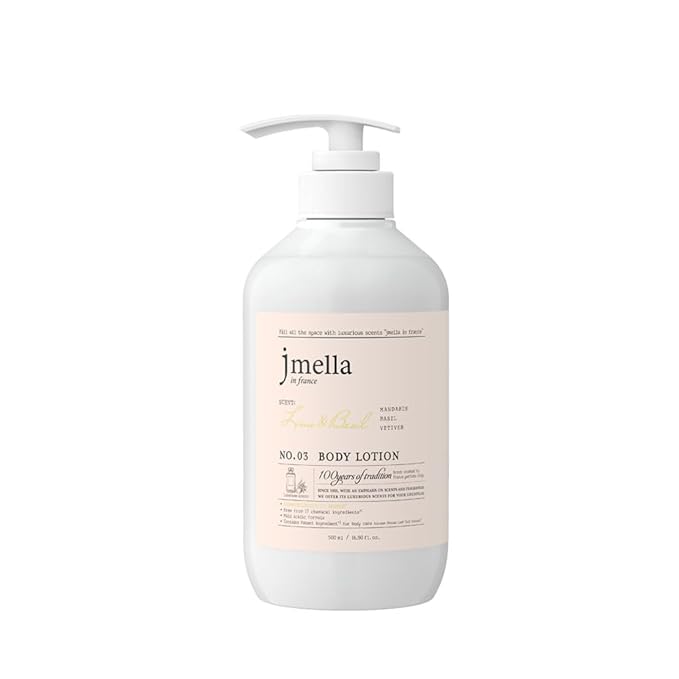 jmella in france Lime and Basil Body Lotion -luxury fragrance Made by French Performer- Chemical free -Free From 7 kinds of Paraben