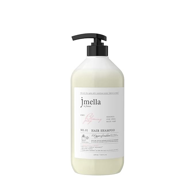 jmella IN FRANCE Blooming Peony Shampoo 33.8 floz with luxury fragrance- Chemical free- Strawberry leaf extract -17 types of amino acid complex From 7 kinds of Paraben