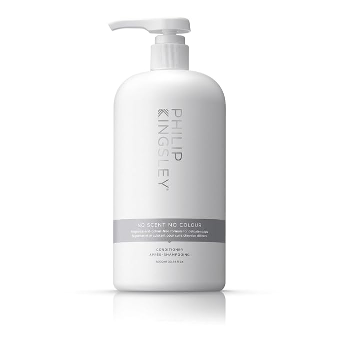 PHILIP KINGSLEY No Scent No color Conditioner for Sensitive Scalps Nourishing Gentle Conditioning Sulfate-Free Fragrance-Free Color-Free Smooths Frizz Control Detangles Adds Shine, 33.8 oz