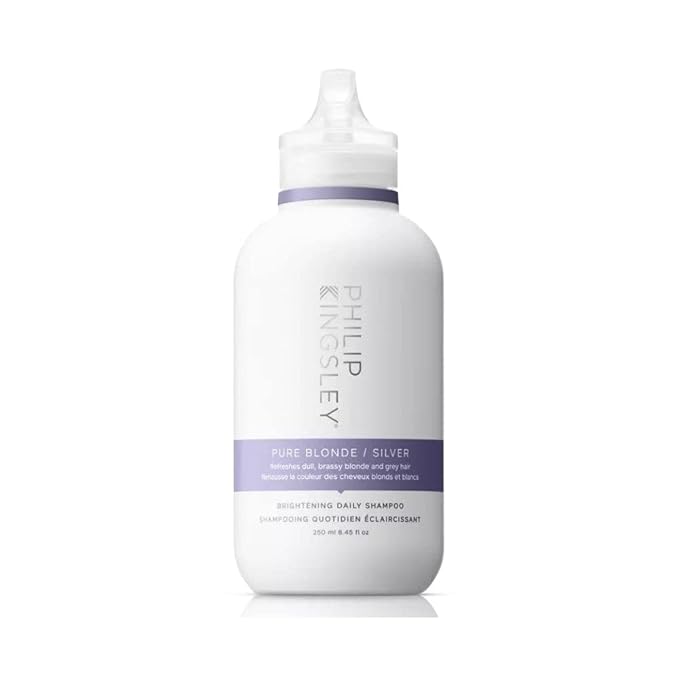 PHILIP KINGSLEY | Pure Blonde/Silver Purple Brightening Shampoo | Color Correcting Shampoo for Blonde, Silver, Grey, Platinum, Bleached, Brassy Hair | For Orange Brassiness and Yellow Tones | 8.4oz