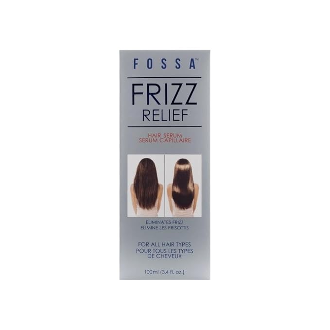 Fossa Beauty Frizz Relief | Lightweight Hair Oil for Frizzy Hair | Paraben & Sulfate Free | Provides Nourishment, Shine, Heat Protection & Increases Elasticity for All Hair Types | 100ml, 3.4 fl. oz.