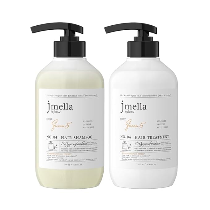 jmella IN Queen5 Shampoo Conditioner bundle with luxury frangrance- Chemical free-Made by French Perfumer