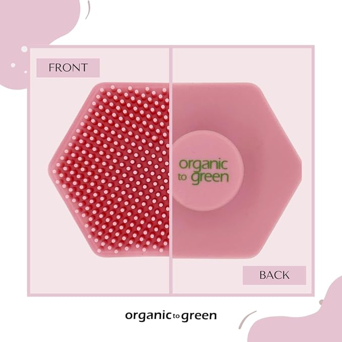 Organic to Green - Silicone Facial Brush (Pink) Antimicrobial Silicone Face Scrubber, Gentle Face Exfoliator for Sensitive Skin, Eco Friendly Facial Cleansing Brush (Pink)