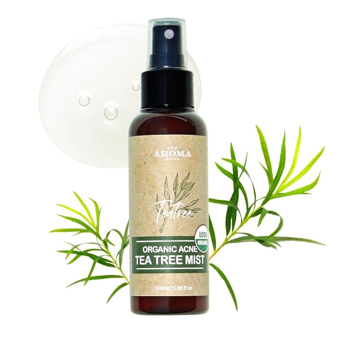 [USDA Certified] TheAromaShop Organic Acne Tea Tree Mist Korea Atonanda Facial & Bag & Body & Face Spray -Acne Skin Care Natural Ingredients - 3.38 fl. oz
