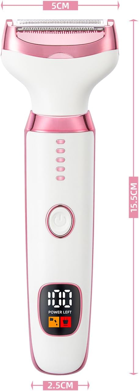 Electric Razor Shavers for Women Wet/Dry 5 in 1 Bikini Trimmer Face Razors for Face Nose Eyebrow Arms Armpit Legs Pubic Area Painless Facial Hair Removal