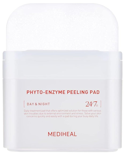 MEDIHEAL Phyto Enzyme Peeling Gauze Pads - Vegan Face Resurfacing Pore Tightening with LHA & Papaya Enzymes - Exfoliating Pads, 90
