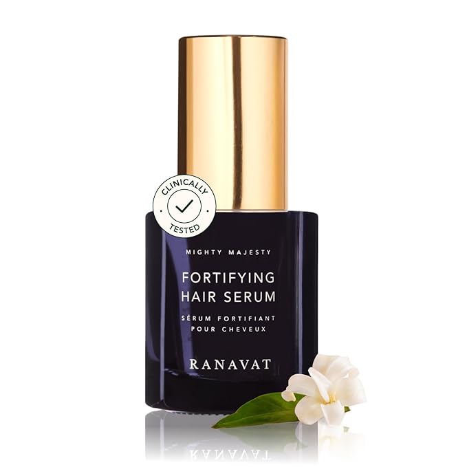 RANAVAT Mighty Majesty Travel Size Hair Serum - Fortifying Hair Oil Serum for Scalp Hydration, Frizz Control, & Hair Shine - With Jasmine and Amla Extract (0.5 oz)