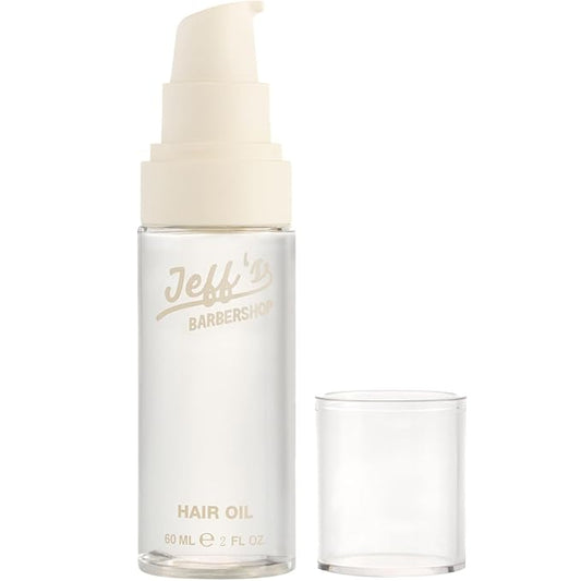 Jeff’s Barbershop Hair Oil for Men & Women, Fresh Scent - Nourishing Serum Repairs & Restores Shine to Dry, Damaged, Frizzy Hair - Heat Protectant from Styling Tools (2.2 fl oz)