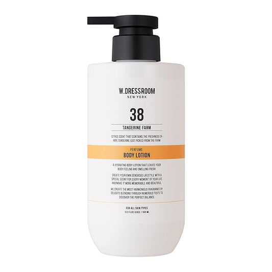 W.Dressroom Moisturizing Body Lotion No.38 Tangerine Farm, Perfumed Body Lotion, Moisturizer for Sensitive Dry Skin, Korean Skin Care, Gentle, Soothing, Non-Greasy, and Scented Lotion for Women