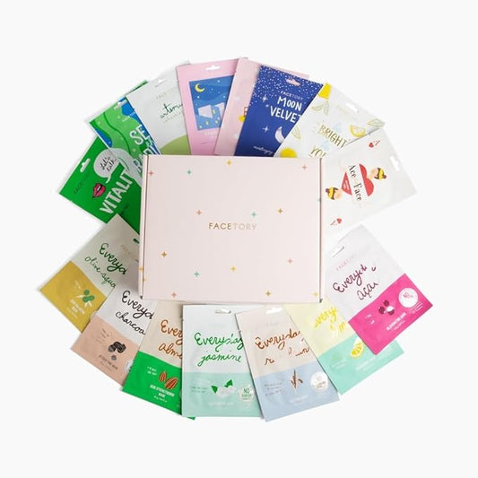 FACETORY K Beauty Face Mask Skin Care - FAVORITE 15 COLLECTION Sheet Mask Set | Natural Premium Korean Face Mask For All Skin Types - No Sulfates No Parabens (15 pc)