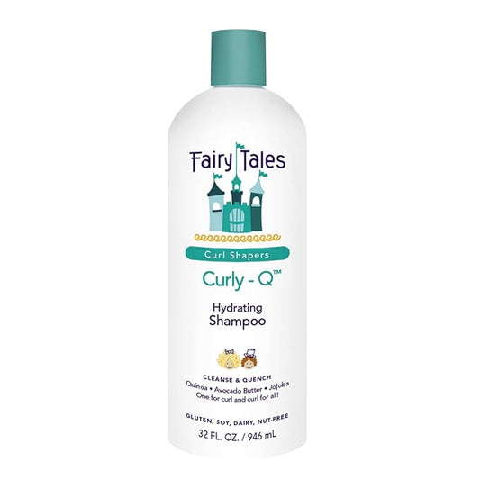 Fairy Tales Curly Q Kids Shampoo - Hydrating for Curly and Multicultural Hair, All Curl Types - Paraben, Sulfate, Gluten, and Nut Free - 32 oz