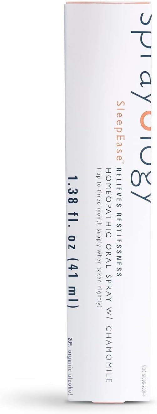 Sprayology SleepEase Homeopathic Sleep Support Spray – Natural Bedtime Relaxation with Valerian Root & Chamomile, No Melatonin, Vegan & Cruelty-Free, Fast-Absorbing Oral Spray (1.38 fl oz)