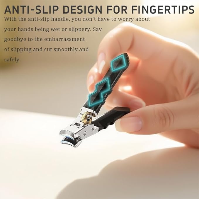 Medical Grade Orthoclip Toenail Clippers Set - Wide Jaw & Angled Tip Clippers for Thick & Ingrown Toenails, with Safety Lock & Nail File, for Easy Elderly & Diabetic Foot Care Kit