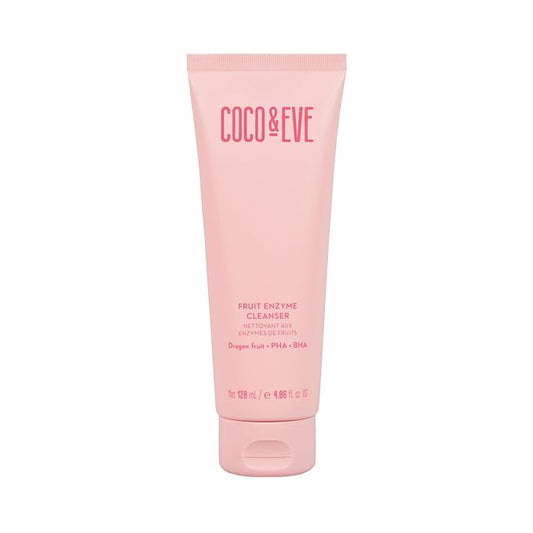 Coco & Eve Fruit Enzyme Cleanser. Water Based Gentle cleanser for Radiant Complexion. Refines Pores, Exfoliates and Moistuizes Skin. BHA, Prebiotic, Papaya Enzyme & Vitamin E (4.06 fl oz)
