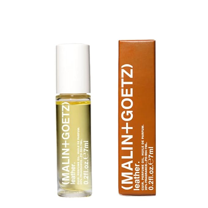 Malin + Goetz Leather Perfume Oil, 0.3 Fl. Oz. - Men & Women Rustic Modern Scented Oil, Fragrance Oil, Roll On Mini Perfume Body Oil, Vegan & Cruelty-Free