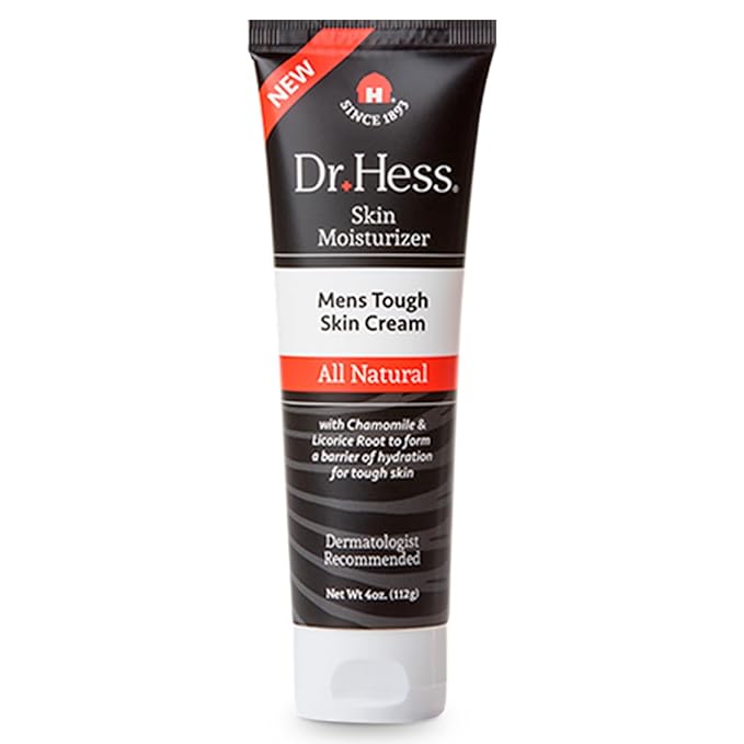 Dr Hess Men's Moisturizer, All Natural Tough Skin Cream with Lanolin, Beeswax, Licorice Root & Chamomile, Hand & Body Lotion to Care for Dry, Damaged Skin, Paraben, Sulfate, BPA & Phthalate Free, 4oz