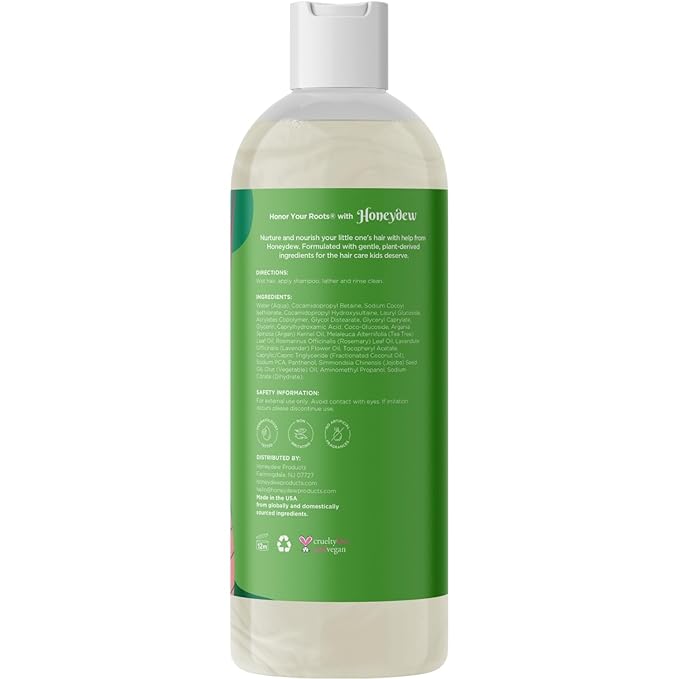 Cleansing Kids Shampoo for Dry Scalp - Dry Flaky Scalp Care Shampoo for Kids and Hair Build Up Remover with Tea Tree Oil and Rosemary Essential Oils for Hair Care - Kids Scalp Cleanser for Build Up