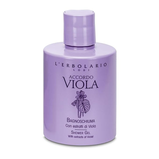 LErbolario Shower Gel, Accordo Viola, 10.1 oz - With Extracts of Violet - Floral Powdery Scent - Moisturizing and Nourishing Body Wash - Cruelty-Free