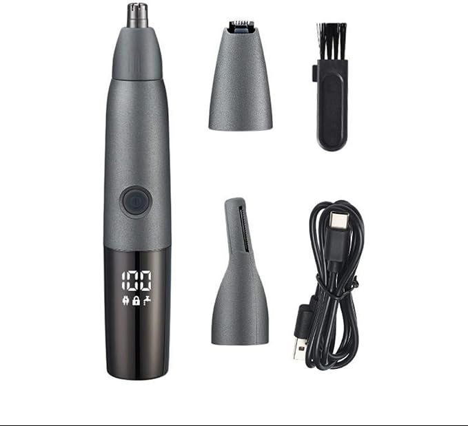 Nose Trimmer For Men And Women Painless Ear Nose Face Nose Hair Trimmer For Women Electric Nose Hair Trimmer Dual Edge Razor Ear Hair Trimmer Nose Hair Removal LED 3 in 1 Easy Clean IPX7 Waterproof