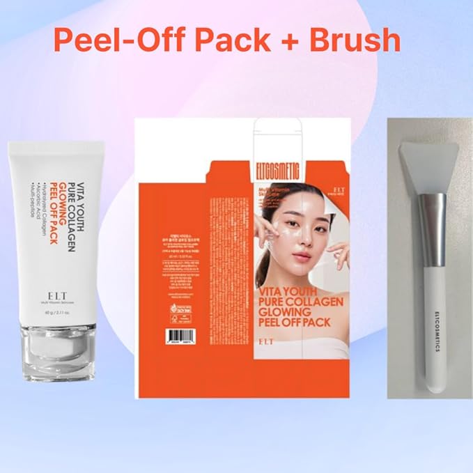 ELT Pure Collagen Peel Off Wrapping Facial Mask Pack with Silicone Brush (60 ml / 2.02 fl.oz) Hydrating face mask Korean Skincare