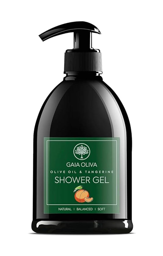 Olive Oil Natural Shower Gel with Tangerine, Hydrating, Moisturizing Body Wash for Women & Men, Plant-based Bath & Shower Gel Body Wash for Dry Skin, 16.9 Fl Oz (Pack Of 1)