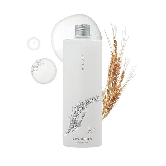 Gentle Rice Bran Toner Korean for Face (Tone, Rejuvenate & Moisturize) - Hydrating Vegan with Hyaluronic Acid - Rice Bran Extract (16.9 Fl oz)