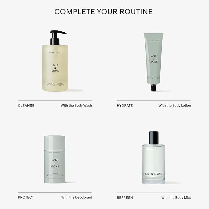 Salt & Stone Body Lotion for Women & Men | Hydrates, Nourishes & Softens Skin | Restores Dry Skin | Fast-Absorbing | Cruelty-Free & Vegan (100 ml) (Bergamot & Hinoki)