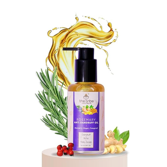 Rosemary Anti Dandruff Hair Oil - Strengthens Hair, Itchy Flakes Scalp, Dandruff Remover with Rosemary, Ginger, Fenugreek, Pippali for Men Women 100 ml Pack of 1 Gold