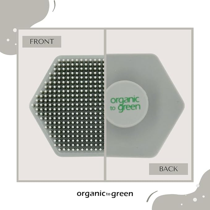 Organic to Green - Silicone Facial Brush (Gray) Antimicrobial Silicone Face Scrubber, Gentle Face Exfoliator for Sensitive Skin, Eco Friendly Facial Cleansing Brush (Gray)