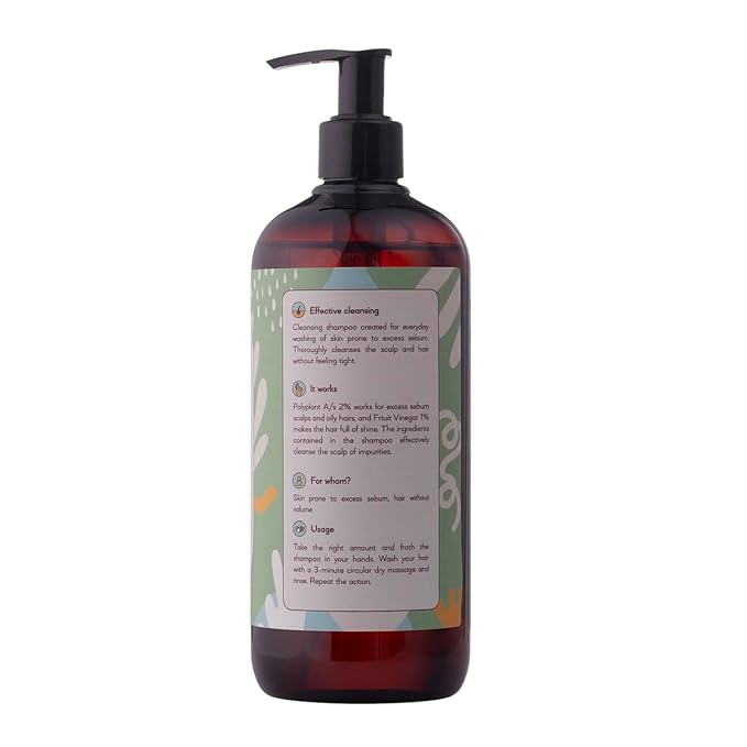 HairTry - Take Off The Sebum – Deep-Cleansing Shampoo for Oily Scalps and Volume Boost – with 1% Fruit Vinegar and 2% Polyplant A/S Complex, Net 17.59 Fl. Oz/ 500 ml