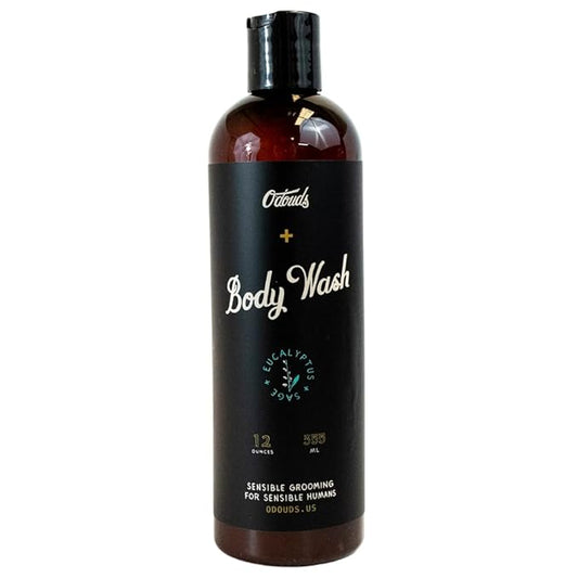 O'Douds Body Wash - All Natural Body Wash for Men & Women - Plant-Based, Vegan Body Wash - Jojoba Oil, Aloe Vera, Coco Betaine & Vegetable Glycerin - Eucalyptus & Sage Scent (12 oz.)