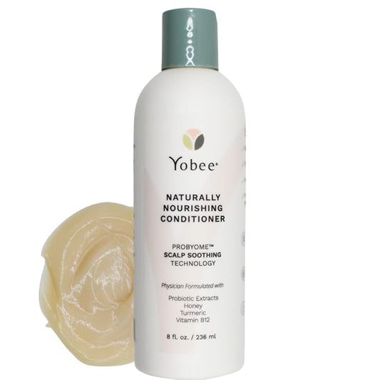 Yobee Hair Conditioner - Dry, Itchy Scalp & Dandruff Relief - Hydrating with Para Probiotics, Organic Honey, Turmeric, Vitamin B12, Coconut & Avocado Oil - Adults & Children | Doctor Formulated