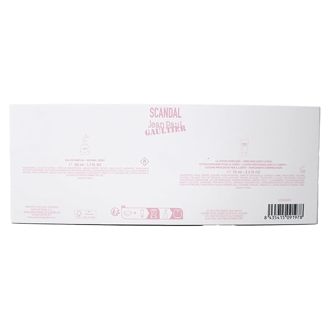 Jean Paul Gaultier Scandal 2-Piece Set for Women, (1.7 Oz Eau De Parfum Spray + 2.5 Oz Perfumed Body Lotion)