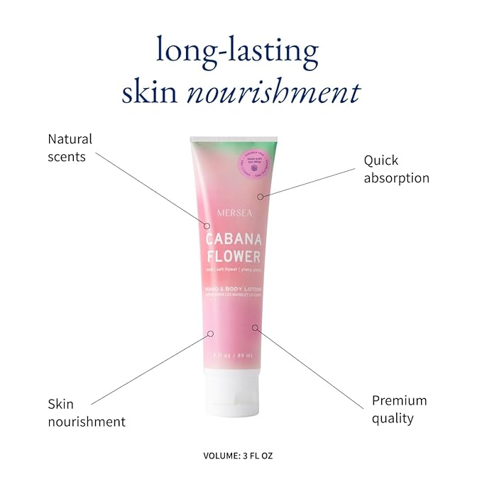 MERSEA Cabana Flower Sea Whip Hand and Body Lotion, Scented Travel Lotion (3 oz)