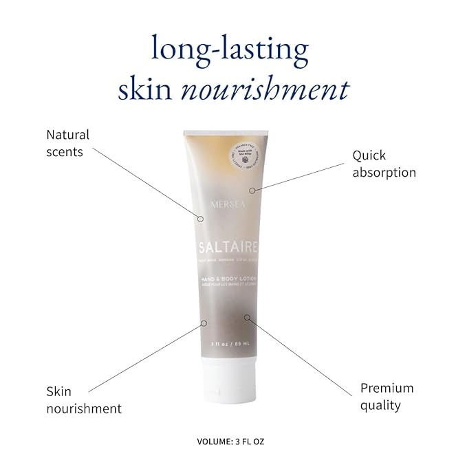 MERSEA Saltaire Sea Whip Hand and Body Lotion, Scented Travel Lotion (3 oz)