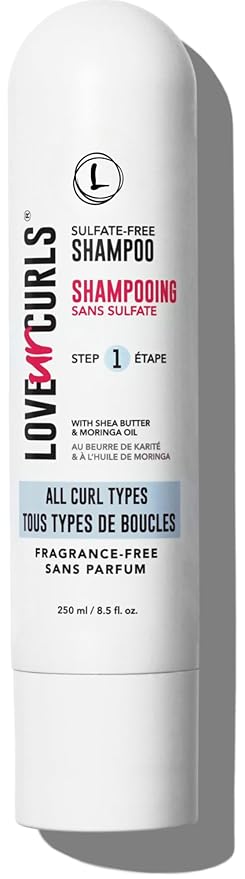 Love Ur Curls - Fragrance Free Shampoo, Moisturizing and Scalp Cleanse for Curly, Wavy, or Kinky Coily Hair, Vegan and Silicone Free, 250mL