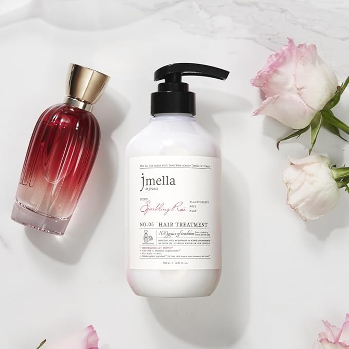 jmella IN FRANCE Sparkling Rose Conditioner with luxury frangrance- Chemical free- Strawberry leaf extract -4 types of plants oil -17 types of amino acid complex