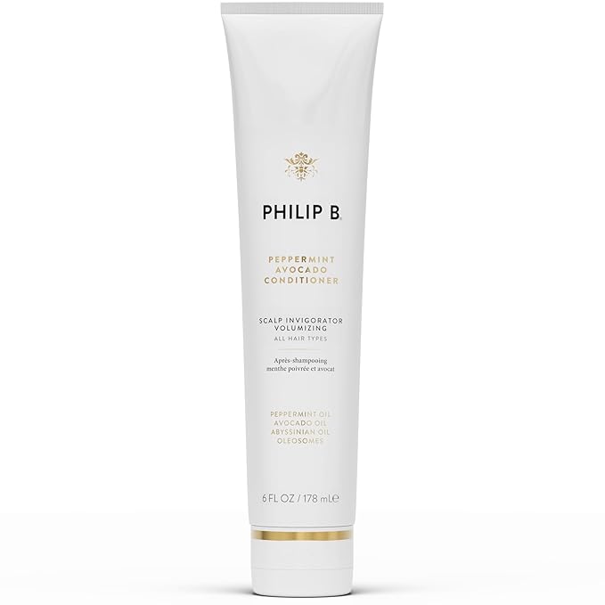 PHILIP B Peppermint Avocado Conditioner, 6 fl. oz. (178 ml) - Adds Volume to Hair While Peppermint Oil and Eucalyptus Invigorates the Scalp With a Tingly Sensation
