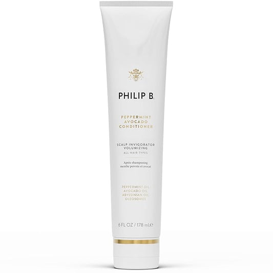 PHILIP B Peppermint Avocado Conditioner, 6 fl. oz. (178 ml) - Adds Volume to Hair While Peppermint Oil and Eucalyptus Invigorates the Scalp With a Tingly Sensation