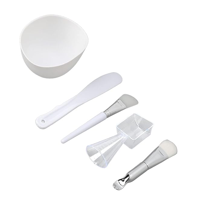 Face Mask Mixing Bowl Set with Silicone Bowls, Brushes, Applicator Spatula, Measuring Cup, Reusable Pad, Esthetician Tool Kit for Peel off & Clay Mask