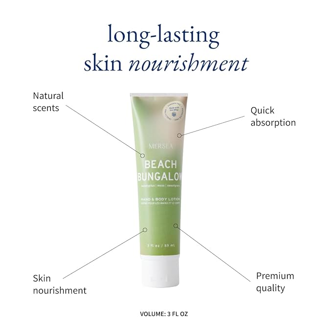 MERSEA Beach Bungalow Sea Whip Hand and Body Lotion, Scented Travel Lotion (3 oz)