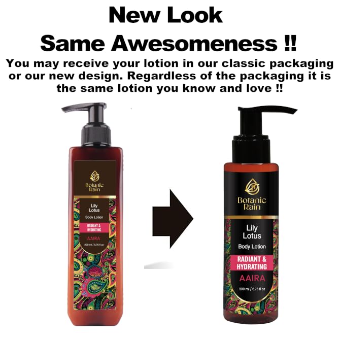 Organic Body Lotion with Lily & Lotus – Deeply Nourishing, Anti-Aging Ayurveda Moisturizer for Dry, Crepey Skin – Natural, Vegan & Ayurvedic – 6.76 fl oz (Pack of 2)