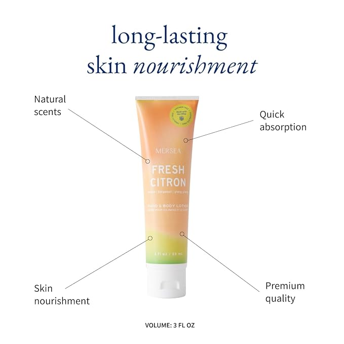 MERSEA Fresh Citron Sea Whip Hand and Body Lotion, Scented Travel Lotion (3 oz)
