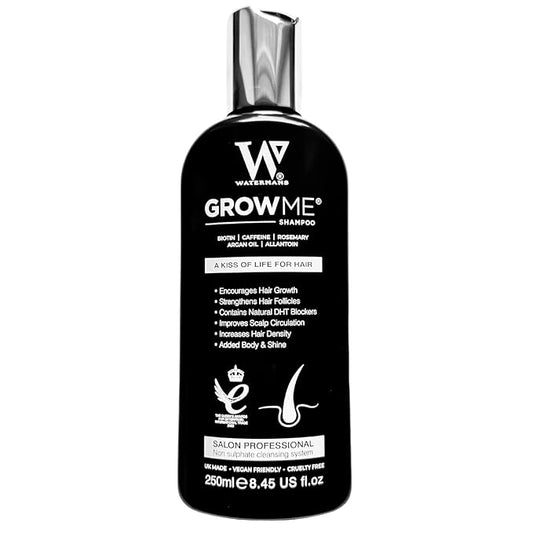 Watermans Shampoo Biotin, Rosemary, Caffeine, Niacinamide, Argan Oil for Thinning Hair, Natural Volumizing for Fine Hair, Hair Growth & Hair Loss with Nutrient-Rich Natural Ingredients 8.45 fl oz