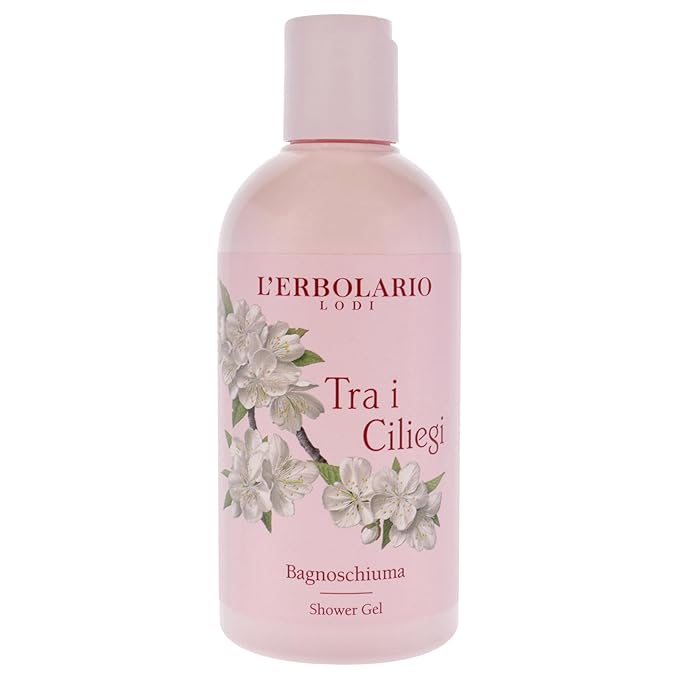 L'Erbolario Shower Gel – Firming and Protecting Floral Body Wash - Cherry Blossom Body Soap for Radiant and Toned Skin - Tra i Ciliegi - 8.4 oz