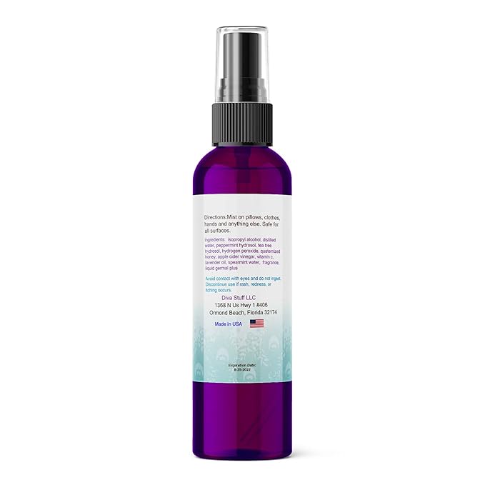 Diva Stuff Travelers Mist – Promotes Clear Skin & Protects from Acne-Causing Funk, Cleans Pillows, Hands, and Sheets – Aromatherapy Spray for Relaxation and Sleep, Made In USA (Coconut, 2 oz)
