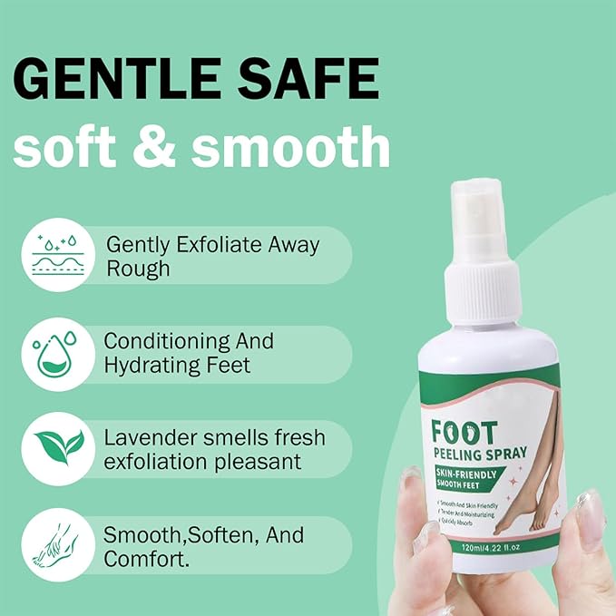 Peele Foot Spray, Peele Instant Foot Peeling Spray, Exfoliating Foot Mask For Summer, Instantly Remove Dead Skin, Hydrate & Nourish, Exfoliate Dry, Rough Skin (3 pcs)