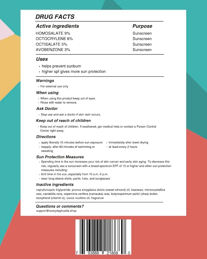 #EverydayHustle Sunscreen Stick For Men, Broad Spectrum SPF 50 Protection for Face and Body, No-Mess Application, 75g