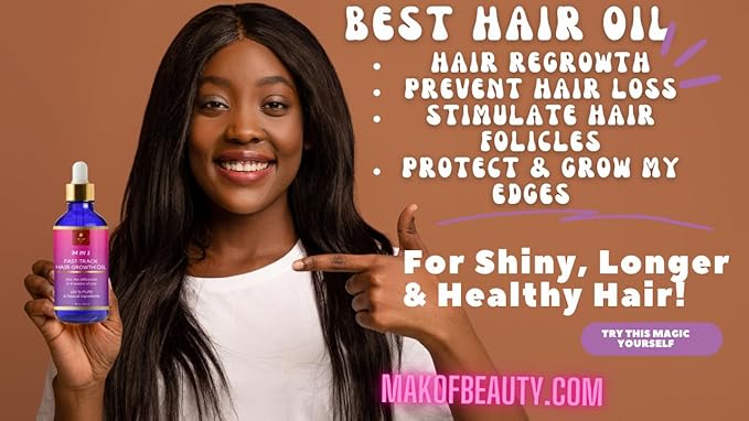 Hair Growth Mixture, Fast Track Hair Oil (34 in 1) for rapid growth, Moisturizer, restore scalp, blend of exotic oils and rare botanical extracts. For all hair types. 2 fl oz